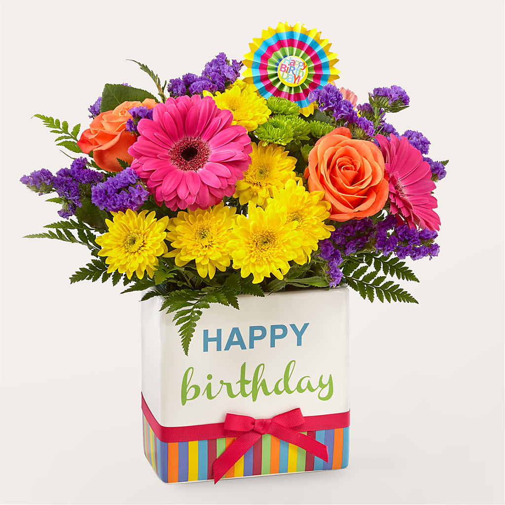 Birthday Brights Bouquet – Rainbow Flower Shop, Huron SD