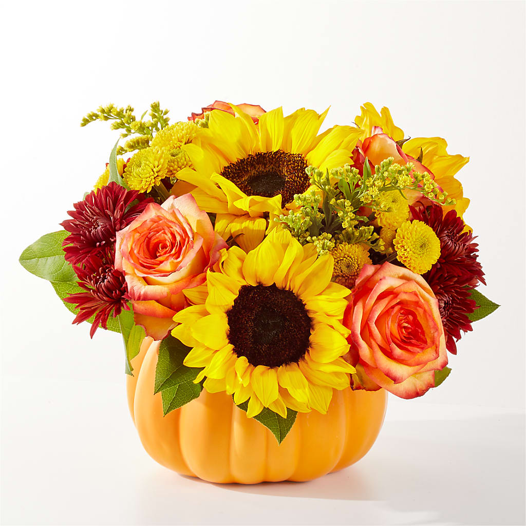 Golden Gourd Pumpkin Bouquet – Rainbow Flower Shop, Huron SD