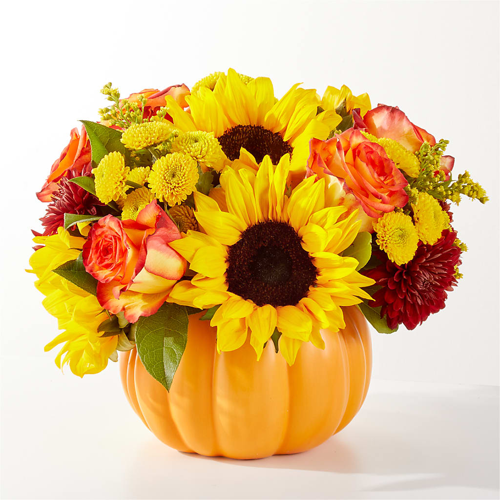 Golden Gourd Pumpkin Bouquet – Rainbow Flower Shop, Huron SD