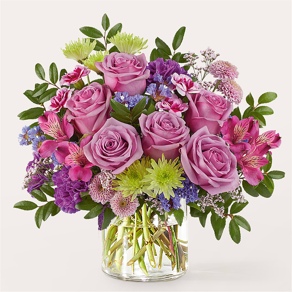 Glass Half Full Bouquet – Rainbow Flower Shop, Huron SD