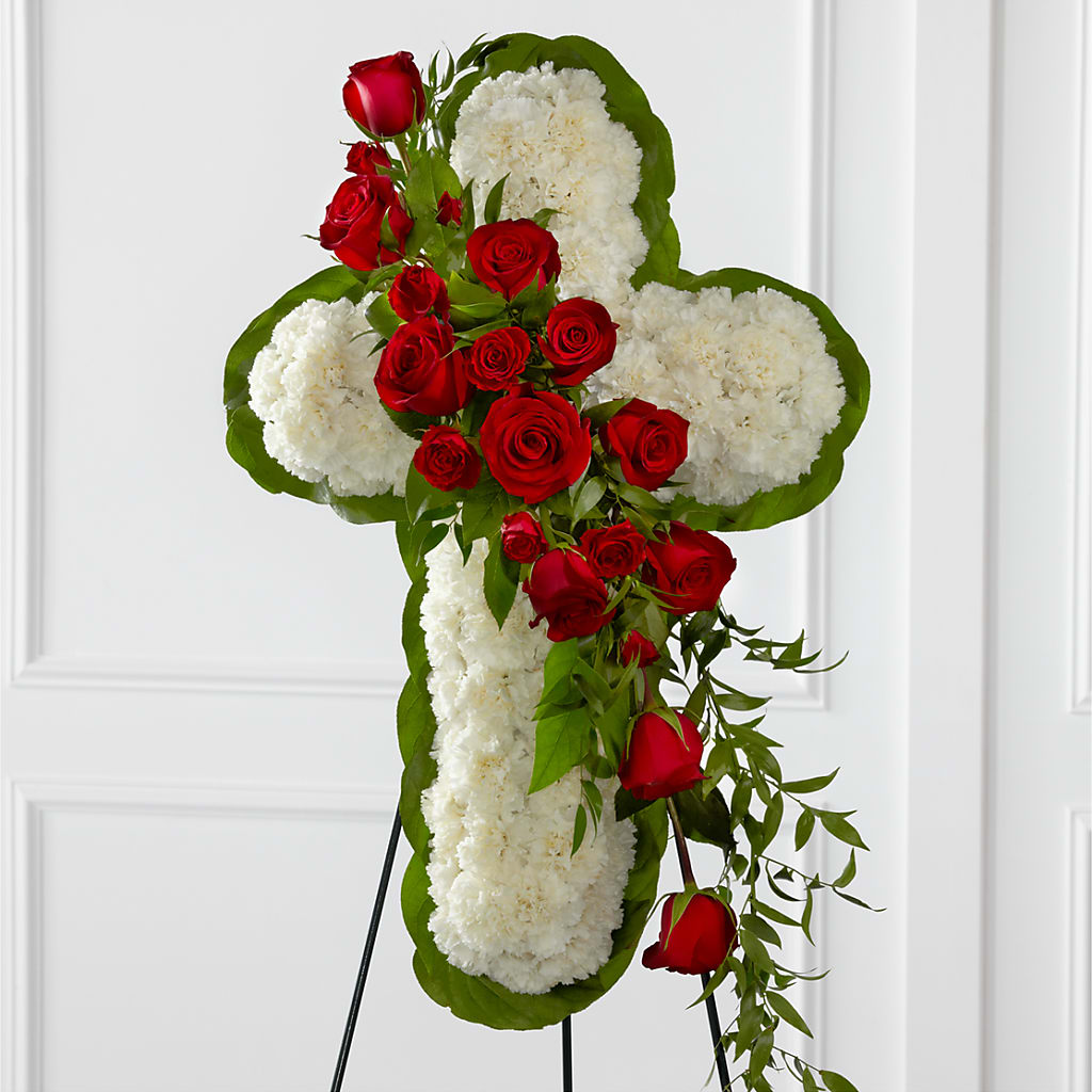 Floral Cross Easel – Rainbow Flower Shop, Huron SD