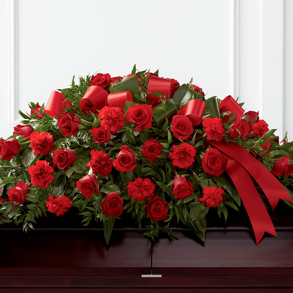 Tribute of Life Casket Spray – Rainbow Flower Shop, Huron SD