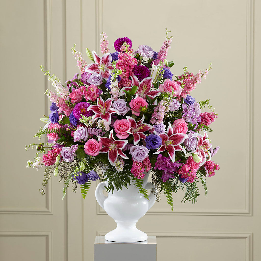 Peaceful Tribute Arrangement – Rainbow Flower Shop, Huron SD