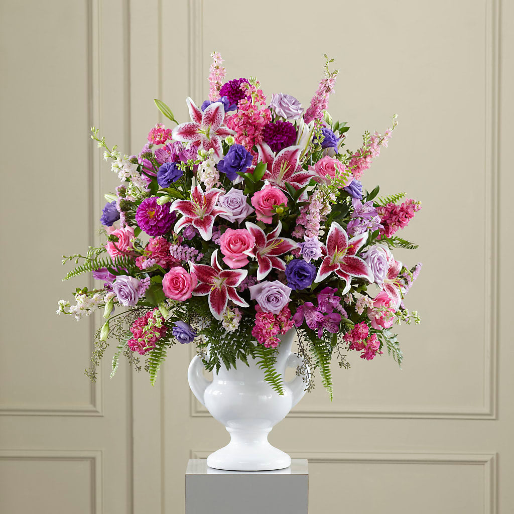 Peaceful Tribute Arrangement – Rainbow Flower Shop, Huron SD