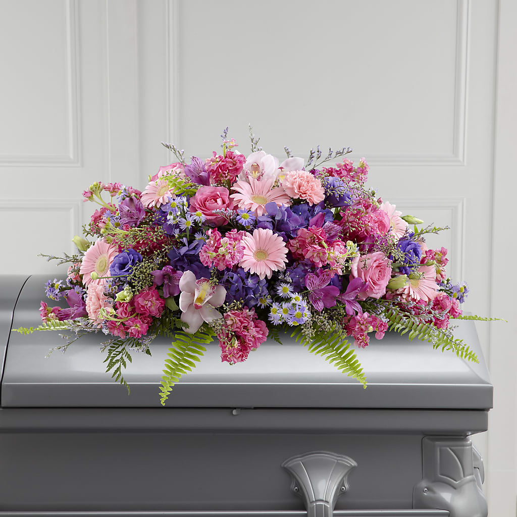 Glorious Garden Casket Spray – Rainbow Flower Shop, Huron SD