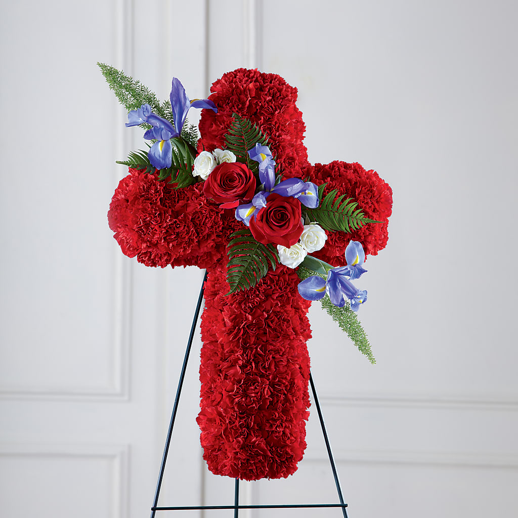 Faithful Hero Floral Cross – Rainbow Flower Shop, Huron SD
