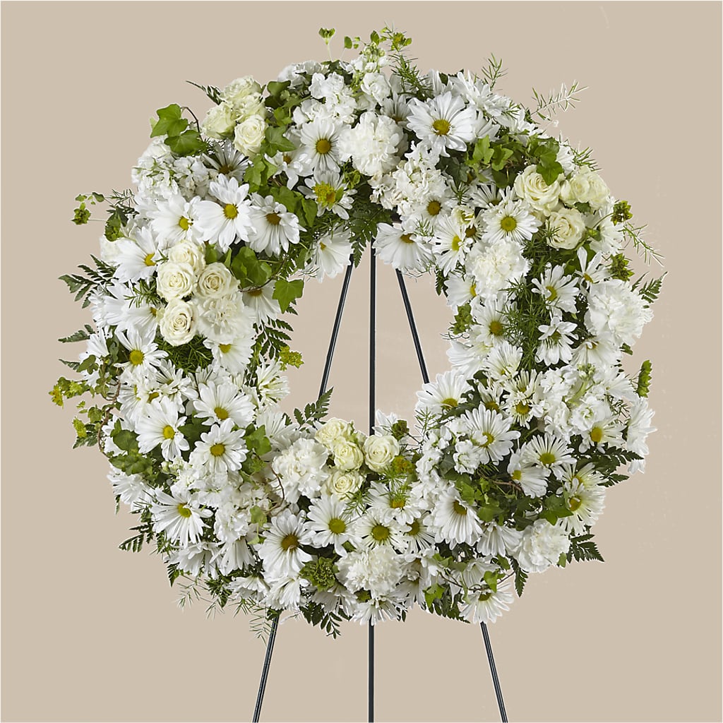 Faithful Wishes Wreath – Rainbow Flower Shop, Huron SD