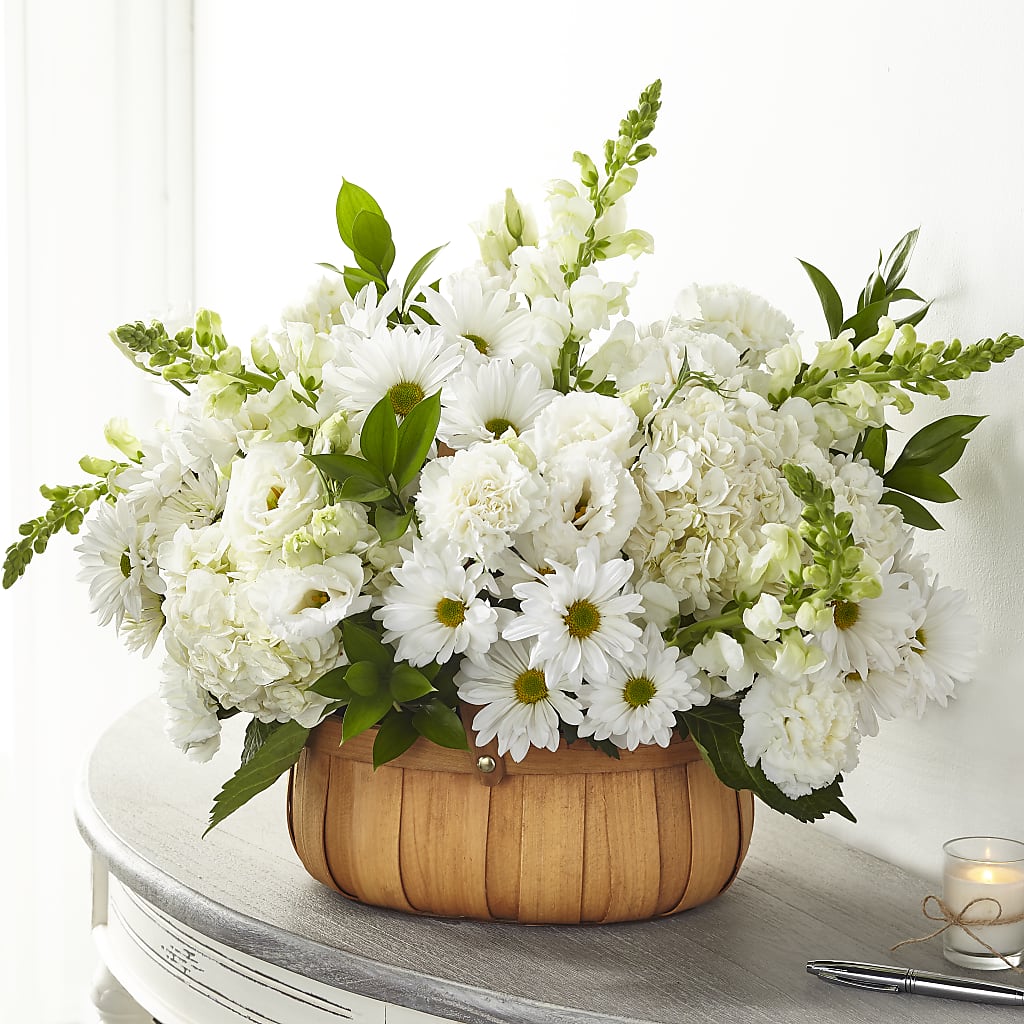 Pure Ivory Basket – Rainbow Flower Shop, Huron SD