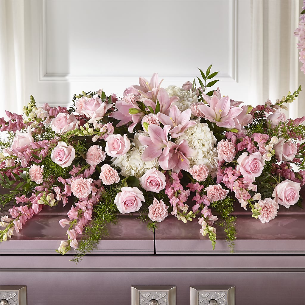 Life & Remembrance Casket Spray – Rainbow Flower Shop, Huron SD