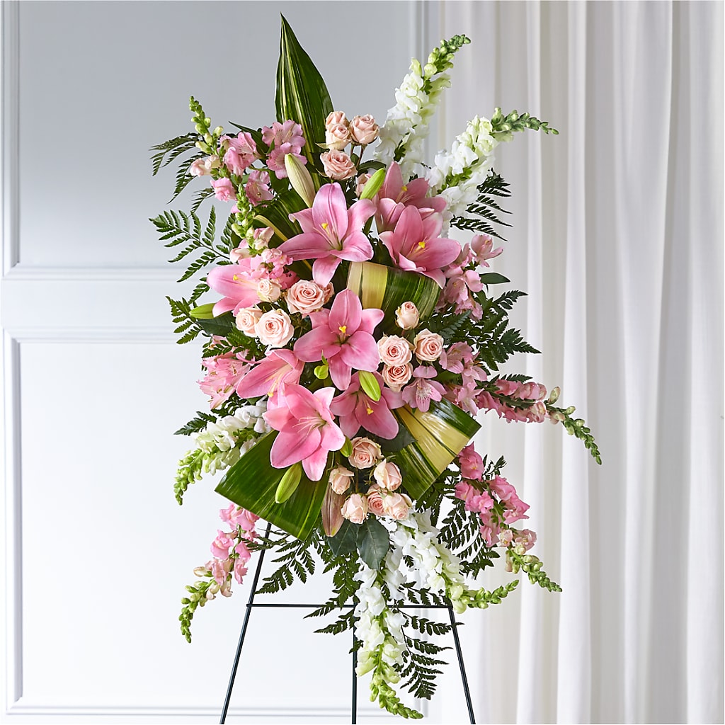 Elegant Embrace Standing Spray – Rainbow Flower Shop, Huron SD