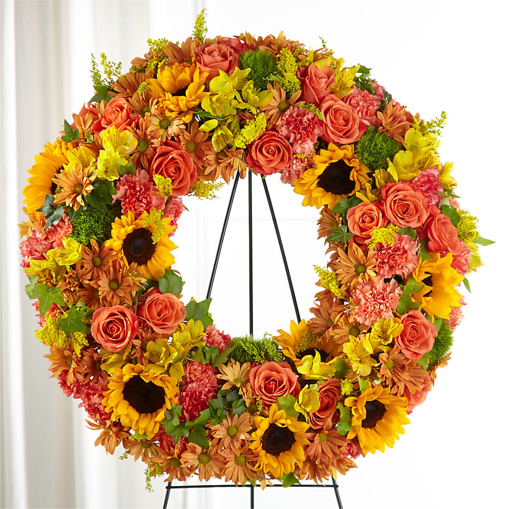 Autumnal Memories Wreath (Standard) – Rainbow Flower Shop, Huron SD