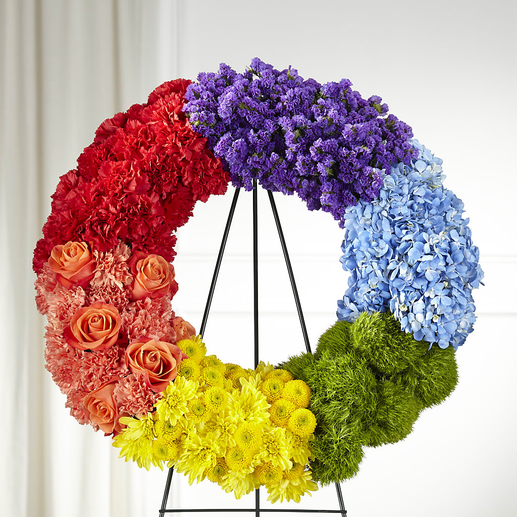 Circle of Love Wreath – Rainbow Flower Shop, Huron SD