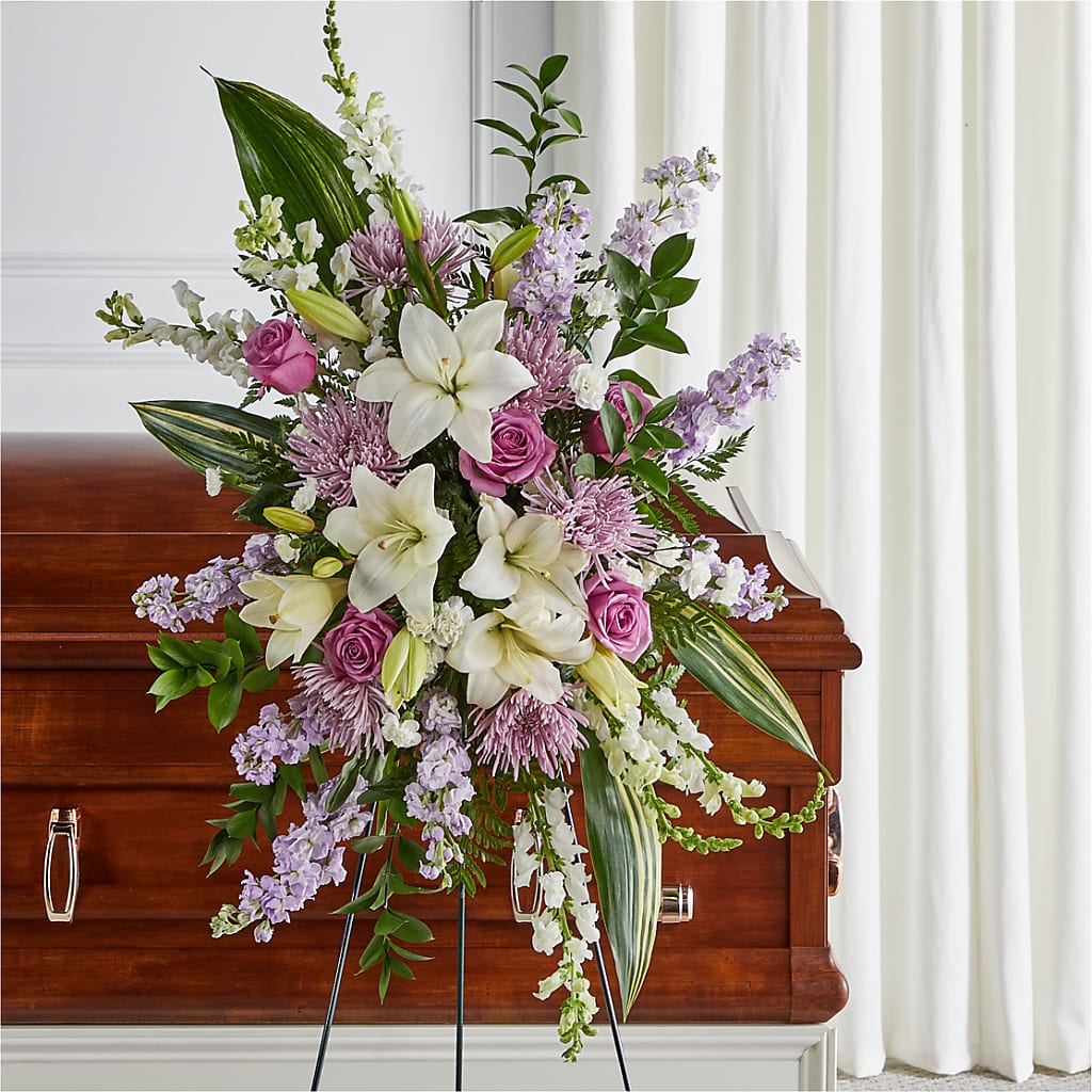 Grateful Hearts Standing Spray – Rainbow Flower Shop, Huron SD