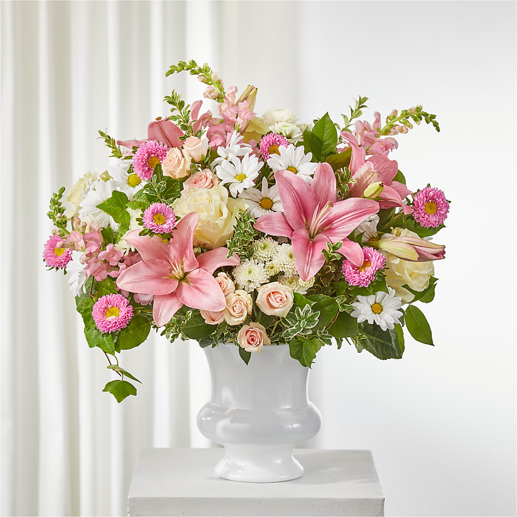 Empathetic Blooms Urn Arrangement – Rainbow Flower Shop, Huron SD