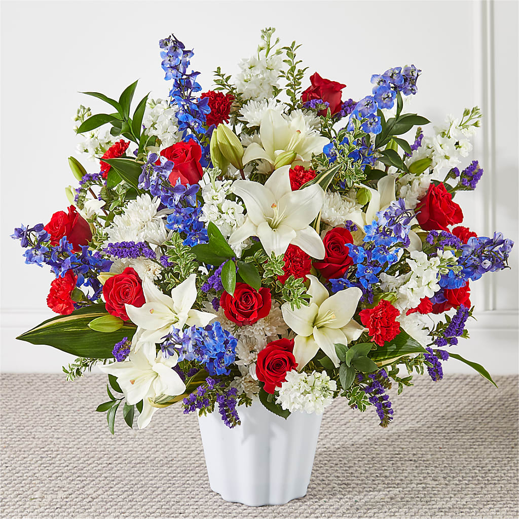 Consoled Floor Basket – Rainbow Flower Shop, Huron SD
