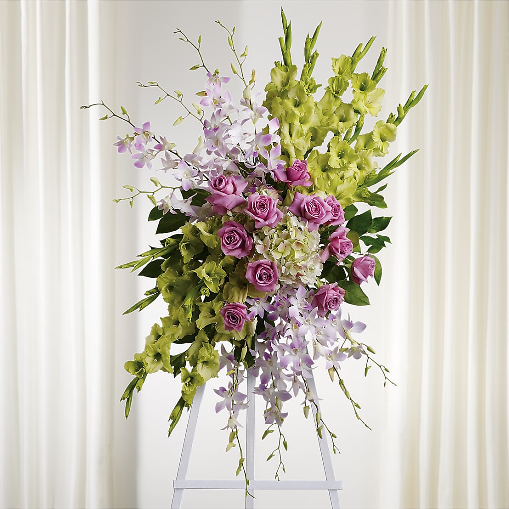 Lasting Legacy Standing Spray – Rainbow Flower Shop, Huron SD