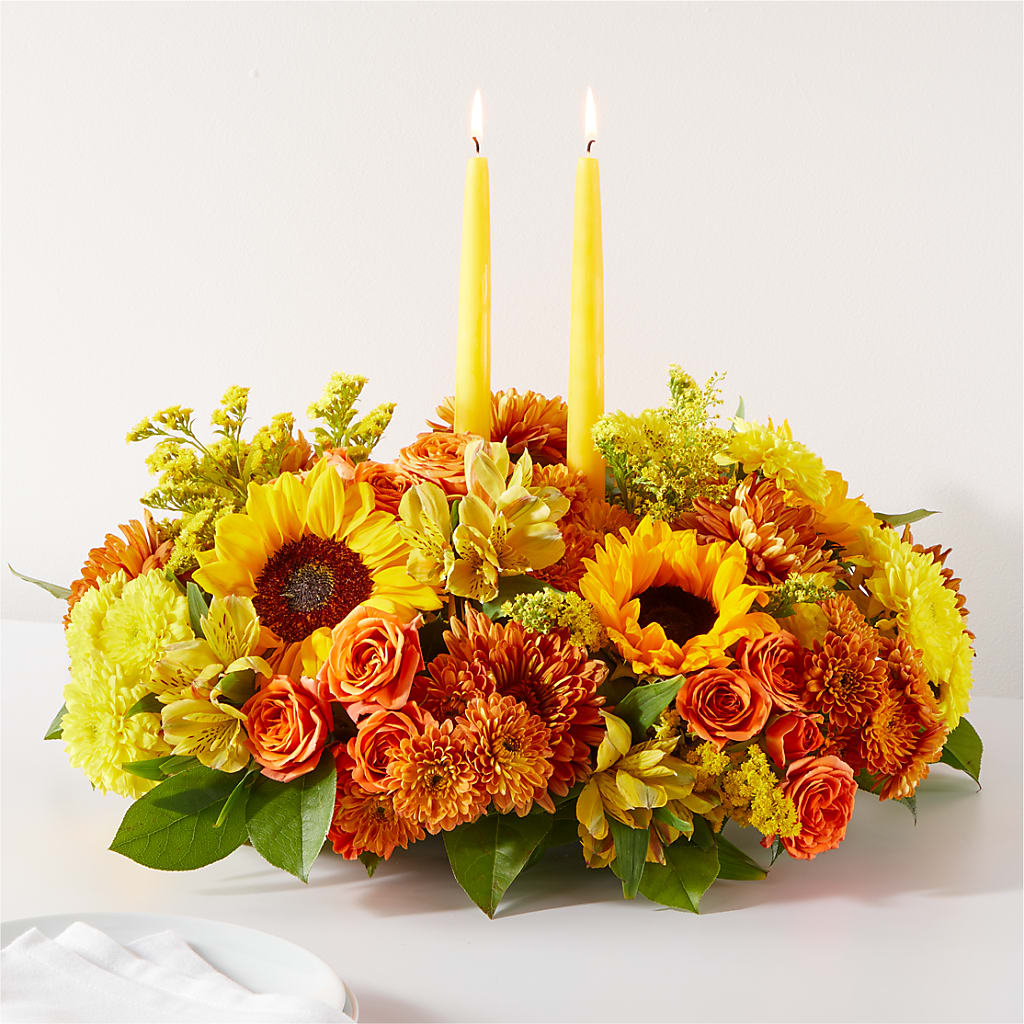 Autumn Harmony Centerpiece – Rainbow Flower Shop, Huron SD