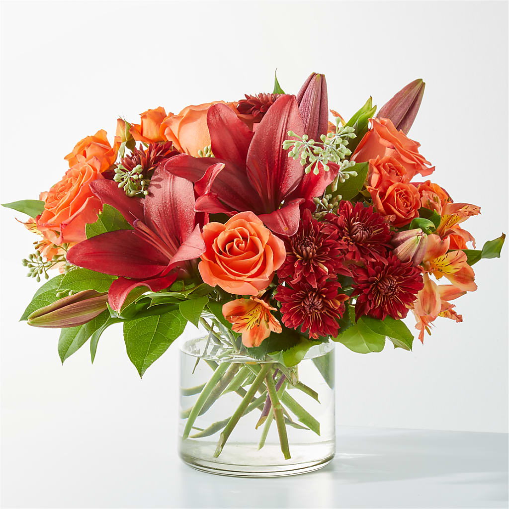 Crimson Leaves Bouquet – Rainbow Flower Shop, Huron SD