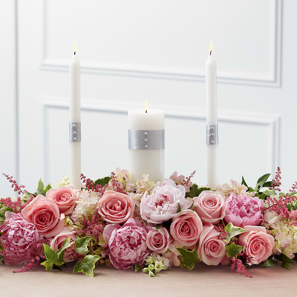 Worldwide Romance Unity Candle Arrangement – Rainbow Flower Shop, Huron SD