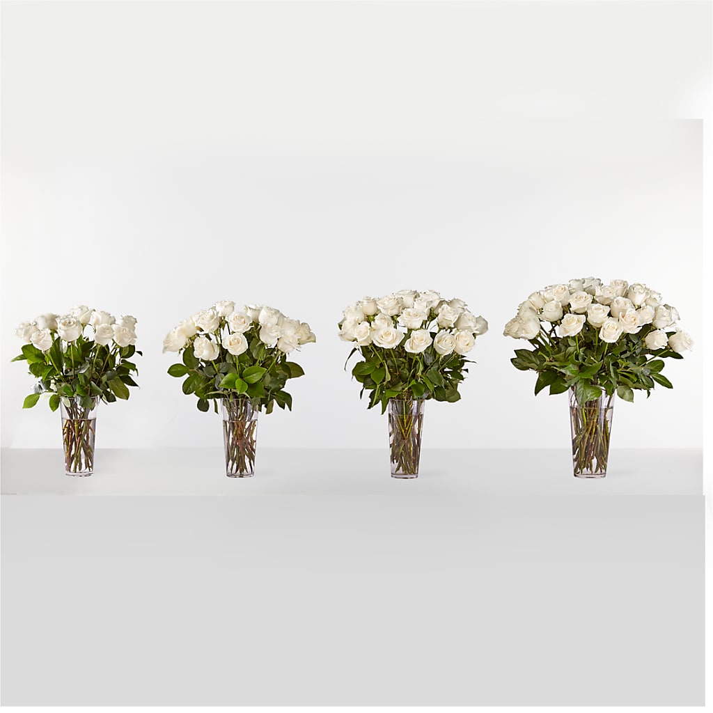 Long Stem White Rose Bouquet –  Rainbow Flower Shop, Huron SD