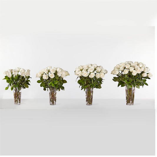 Long Stem White Rose Bouquet –  Rainbow Flower Shop, Huron SD