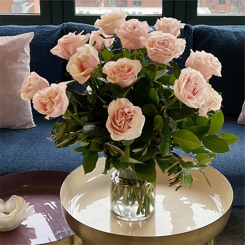 Long Stem Pink Rose Bouquet –  Rainbow Flower Shop, Huron SD