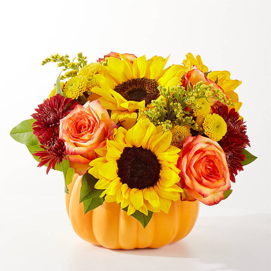 Golden Gourd Pumpkin Bouquet –  Rainbow Flower Shop, Huron SD
