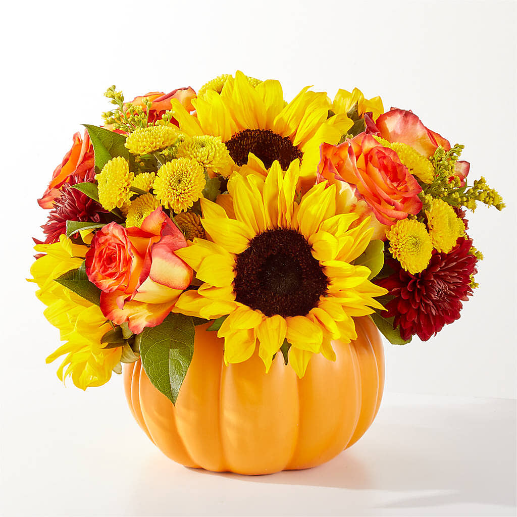 Golden Gourd Pumpkin Bouquet –  Rainbow Flower Shop, Huron SD