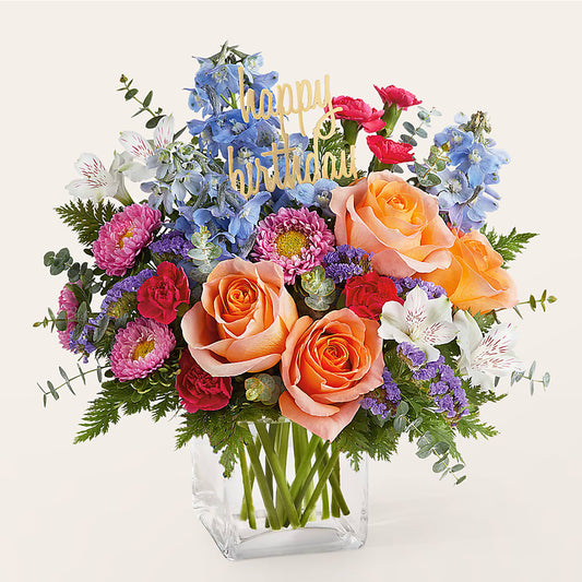 Birthday Bash Bouquet –  Rainbow Flower Shop, Huron SD