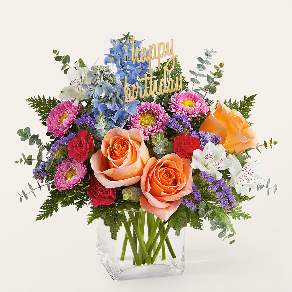Birthday Bash Bouquet –  Rainbow Flower Shop, Huron SD