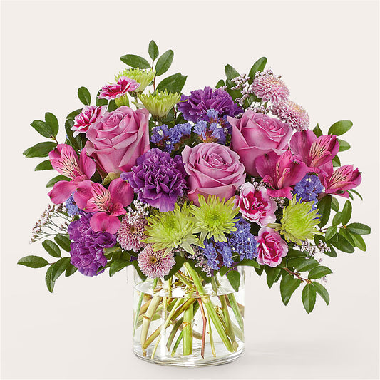 Glass Half Full Bouquet –  Rainbow Flower Shop, Huron SD