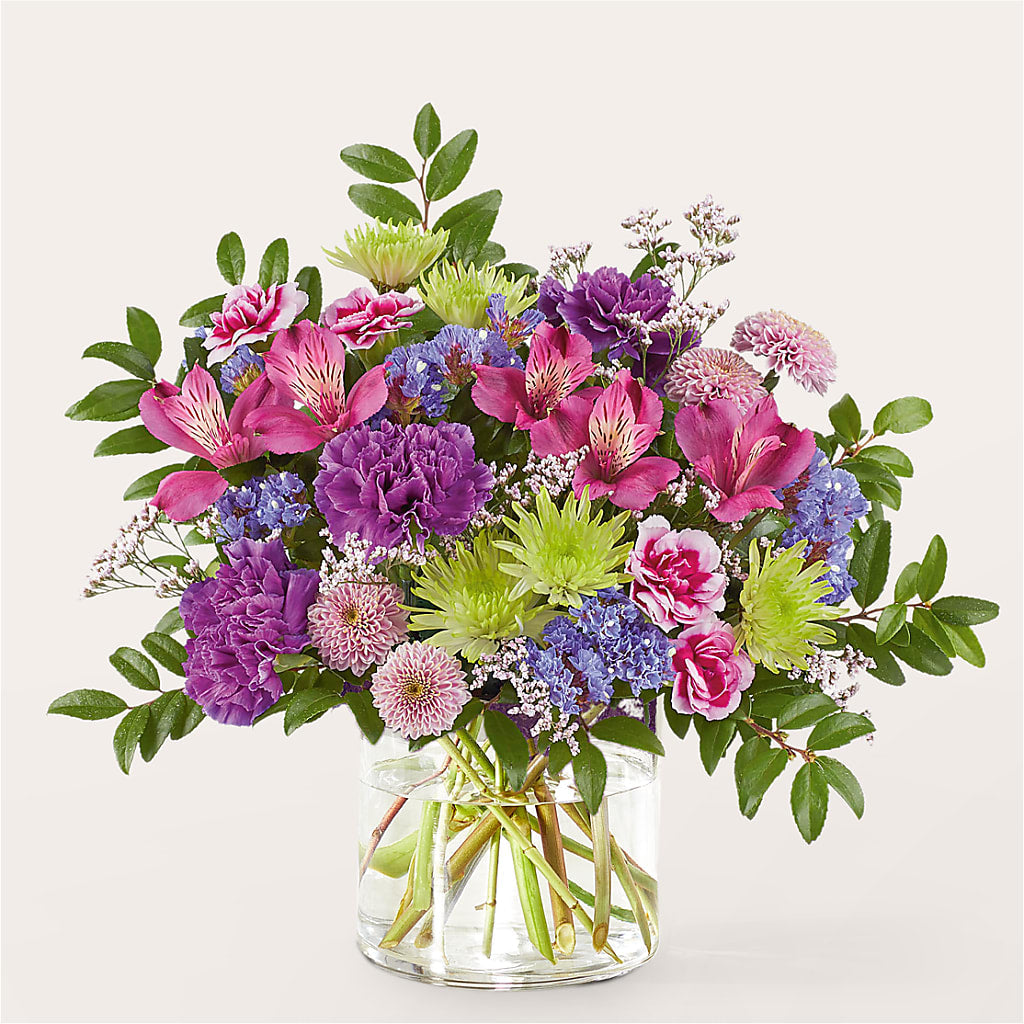 Glass Half Full Bouquet –  Rainbow Flower Shop, Huron SD