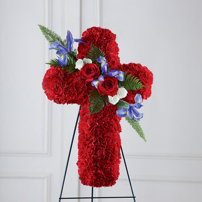 Faithful Hero Floral Cross –  Rainbow Flower Shop, Huron SD