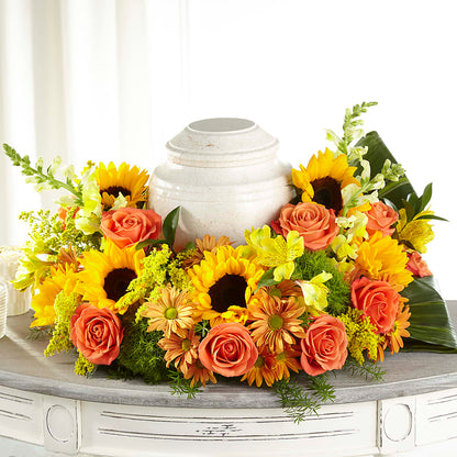 Faithful Sunflower Cremation Adornment –  Rainbow Flower Shop, Huron SD