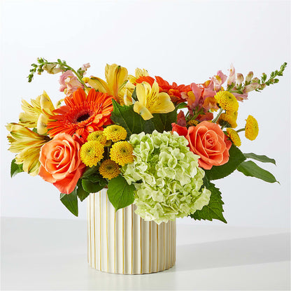 Autumn Sunshine Bouquet with Ivory Vase –  Rainbow Flower Shop, Huron SD