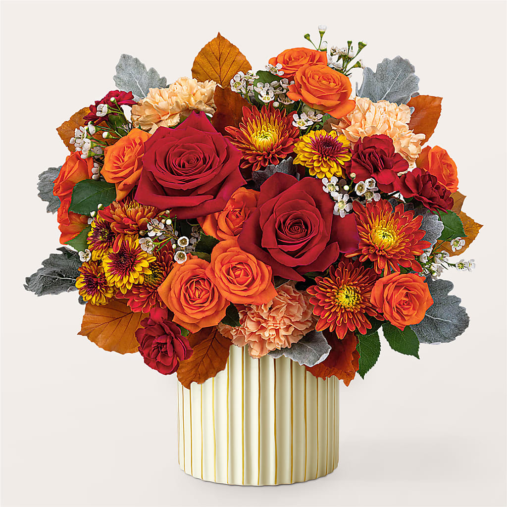Merlot Bouquet with Ivory Vase –  Rainbow Flower Shop, Huron SD