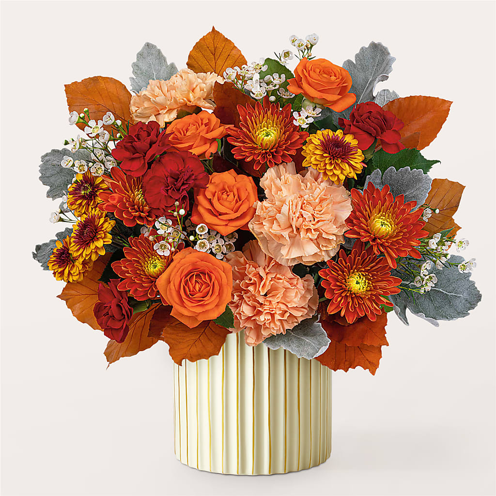 Merlot Bouquet with Ivory Vase –  Rainbow Flower Shop, Huron SD