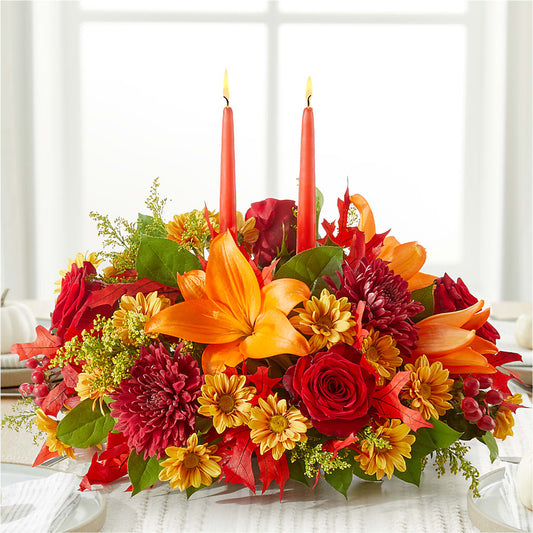 Autumn's Embrace Centerpiece –  Rainbow Flower Shop, Huron SD