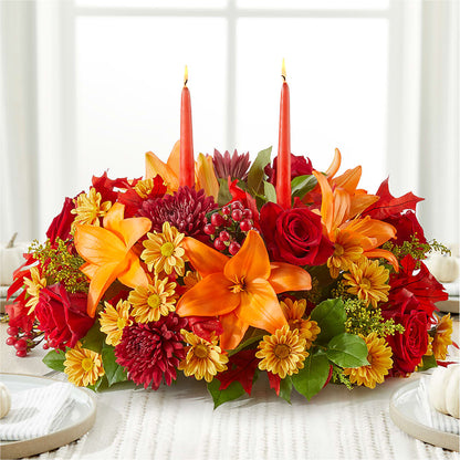 Autumn's Embrace Centerpiece –  Rainbow Flower Shop, Huron SD